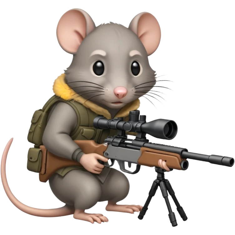 a rat aiming down a sniper rifle emoji
