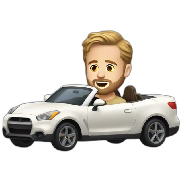 Ryan gosling driving a car emoji