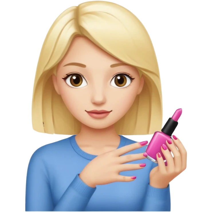 Blondie girl making nails emoji