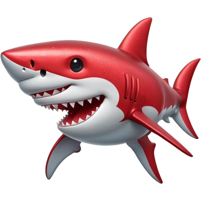red glitter shark happy emoji
