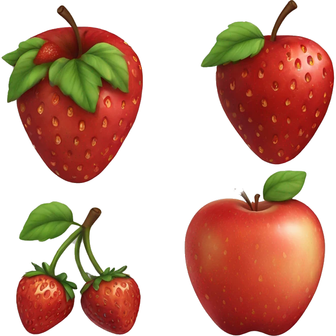 Apple and straberry emoji