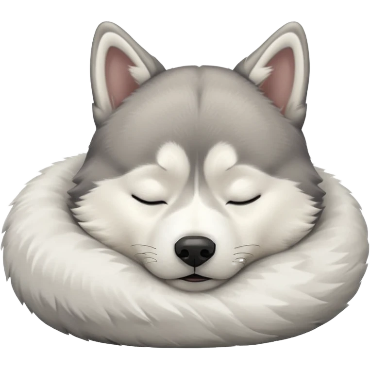 husky sleeping emoji