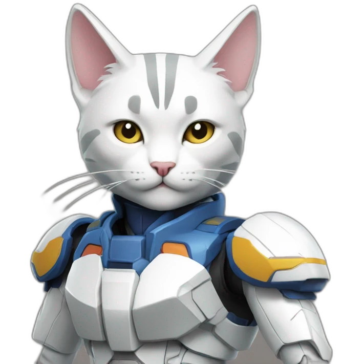 Cat Gundam hero pose emoji