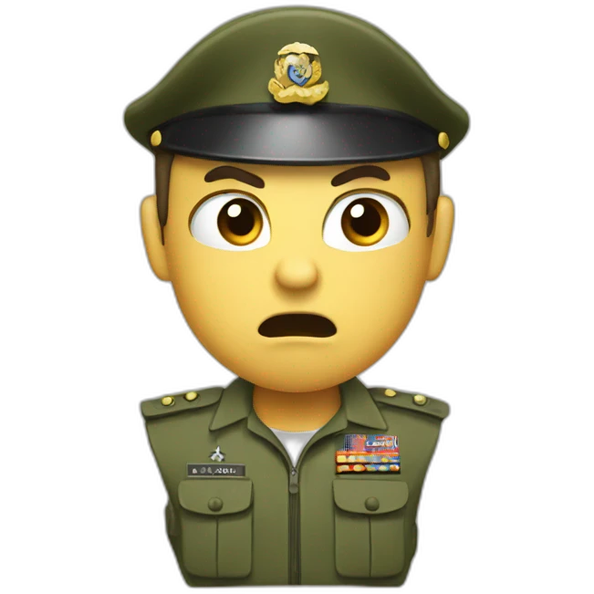 Angry army person emoji