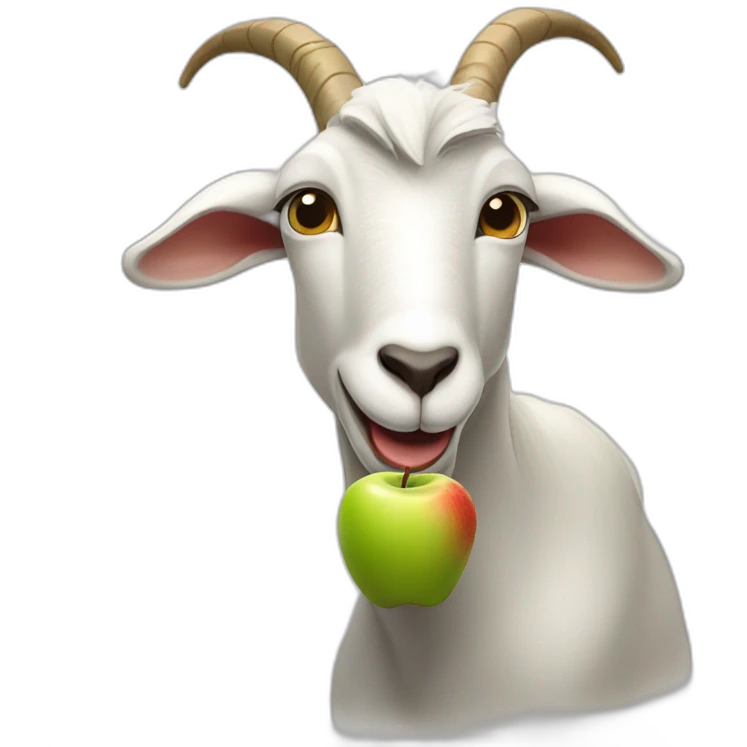Goat eating apple emoji