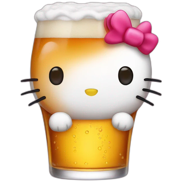 Hello kitty drink beer emoji