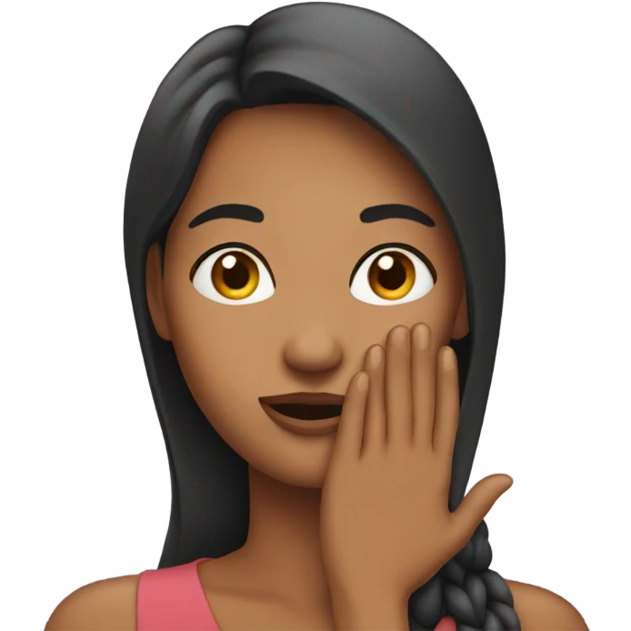 Woman with her hand on her face emoji