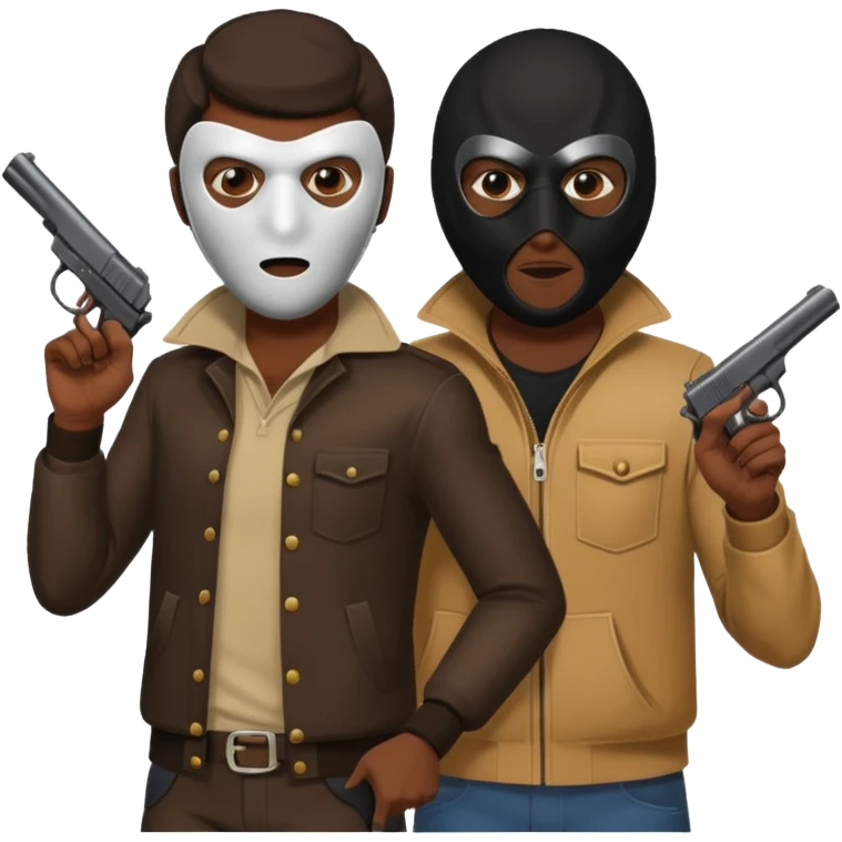Chicago savage standing over his opposition pointing his gun and put one of those old 1970 burglary shisty mask emoji