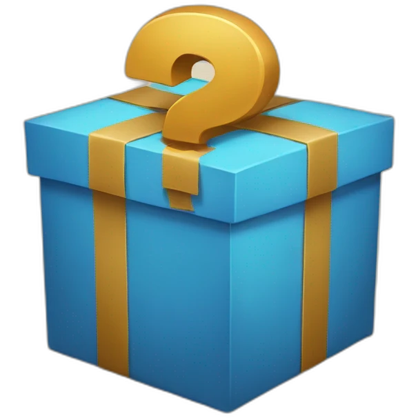 mystery box with question mark emoji
