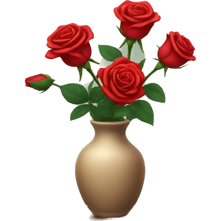 red roses in a vase emoji