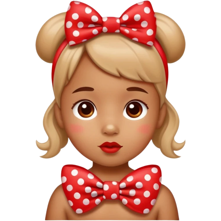 Rabie Baby Wearing red Polka Dot Bow emoji