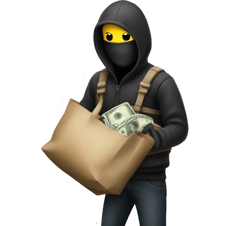 Thief stealing a bag of money emoji