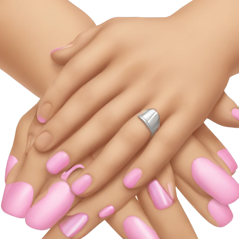 Girls pinky promise with nails emoji