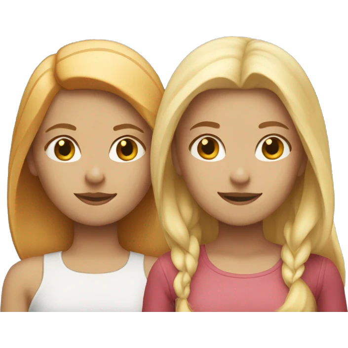 "Two girls, one with blonde hair and the other with red hair." emoji