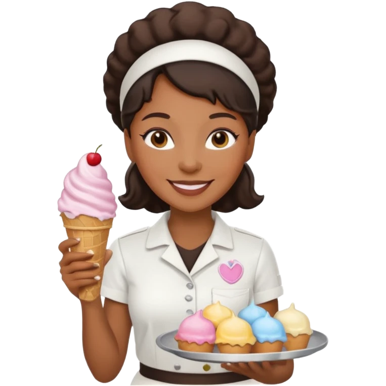 Ice Cream Vendor black woman emoji