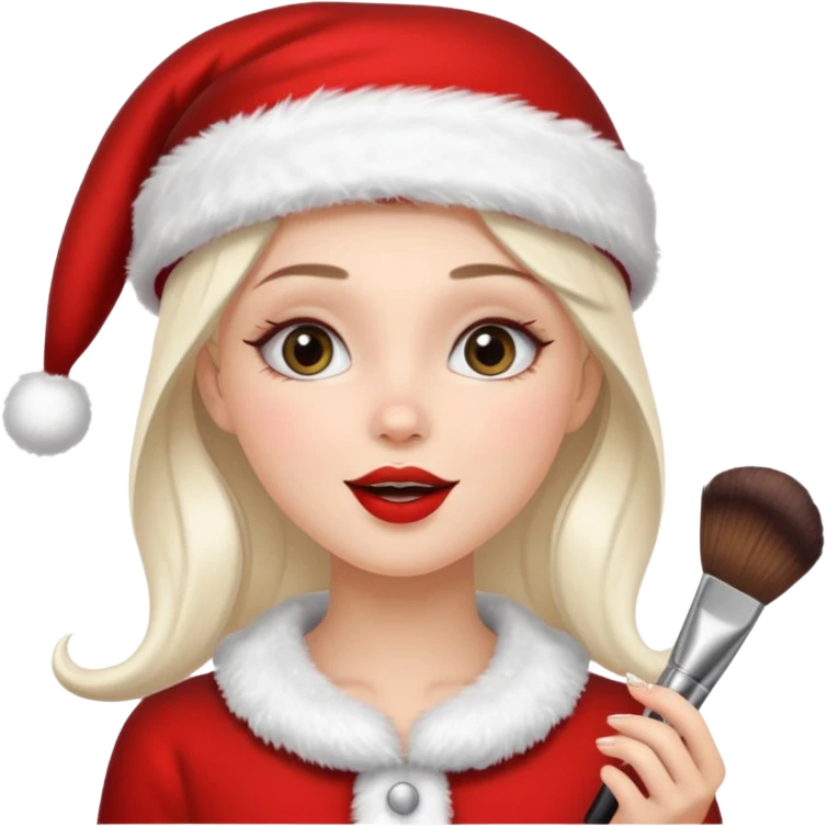 clean and vanilla girl who loves cosmetics and fashion with santa claus hat like holiday mood emoji