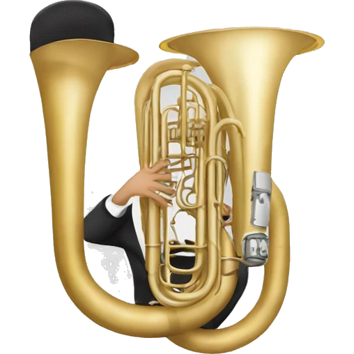 Bold tuba player emoji