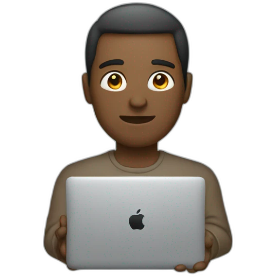 men with macbook on profile emoji