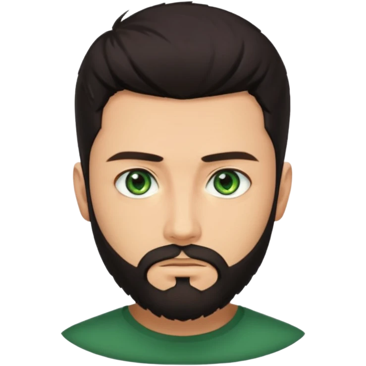 Man with a short full beard, Styled hair, Best looking man in the planet, onepiece style dark hair, green eyes, more anime style more maskulin  emoji