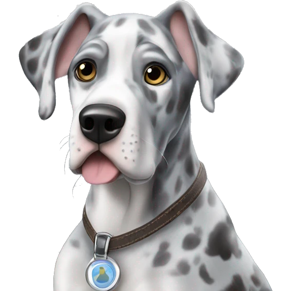 Blue Merle Great Dane on an airplane  emoji