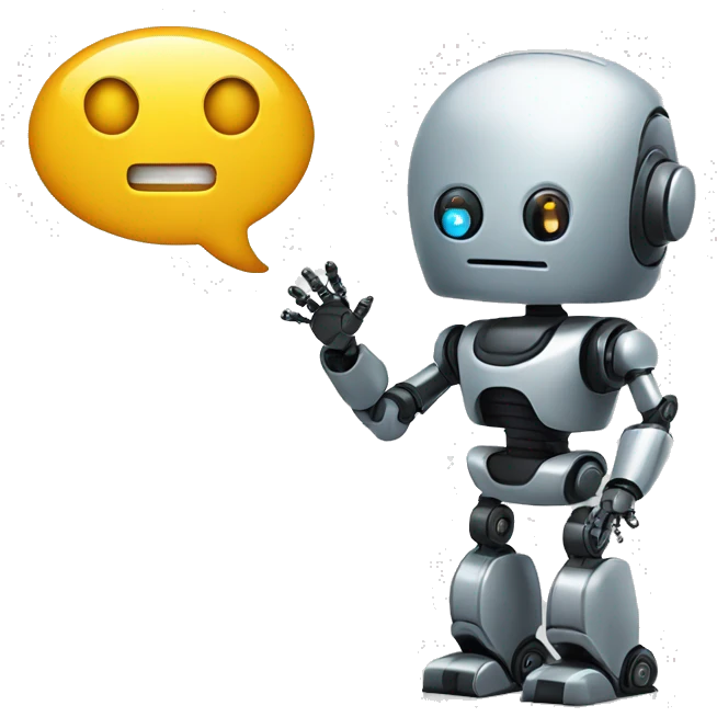 Robot and speech bubble emoji