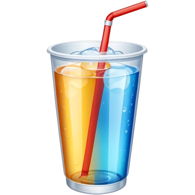 Soft drink in plastic cup (like Starbucks Cup), no logo. emoji