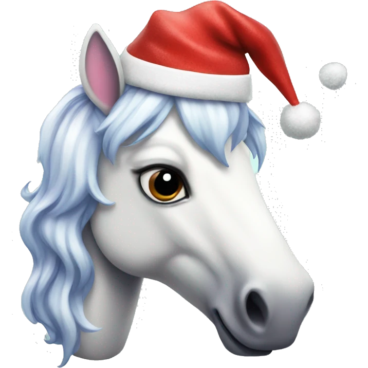 Unicorn with Santa hat emoji