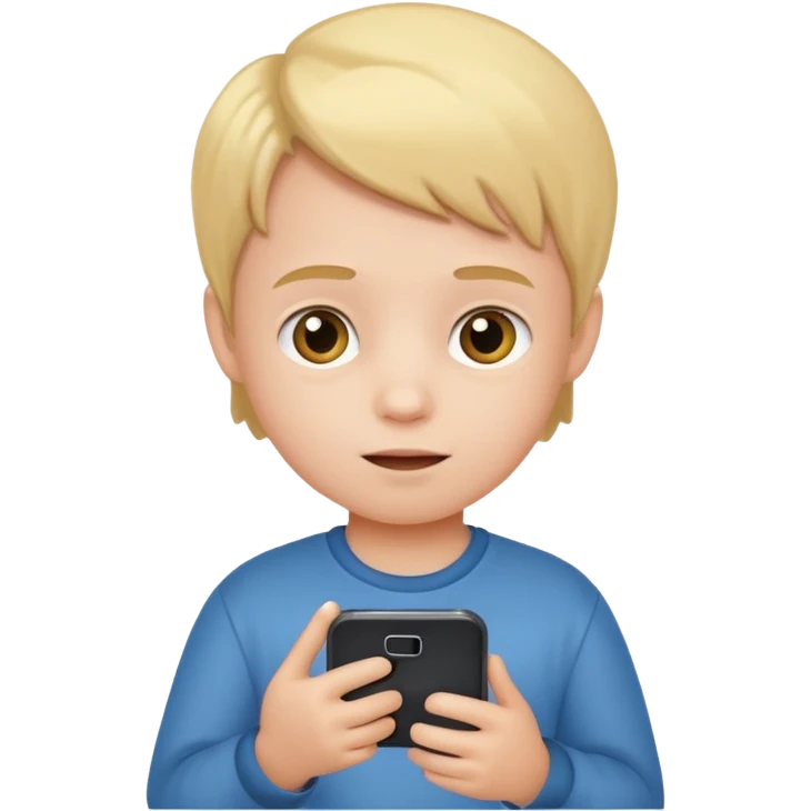 little kid with phone emoji