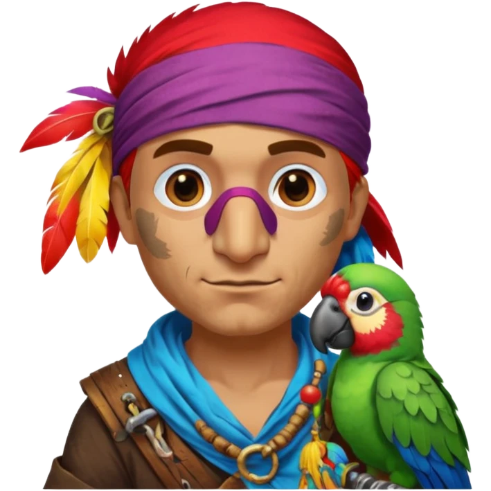 pirate and parrot emoji