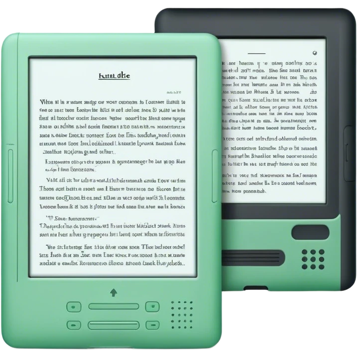 kindle reader na cor verde claro com página aberta  emoji