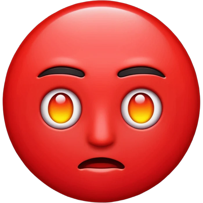 Urgent red alert emoji, glowing red, strong contrast, simple emoji design. emoji