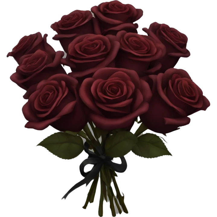 Bouquet of dark red roses gothic emoji