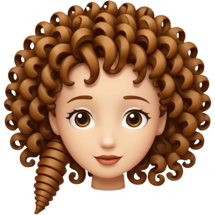 curly hair strand shaped like a spiral emoji