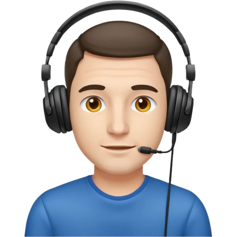Man with on-ear headphones emoji