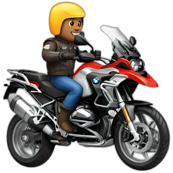 Man riding a motorcycle BMW gs 1200 emoji