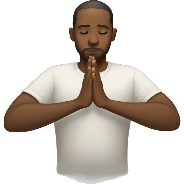white man prays emoji