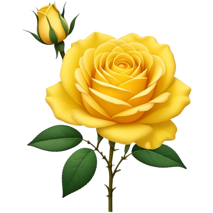 single Sunshine Yellow Tea Rose, straight stem emoji