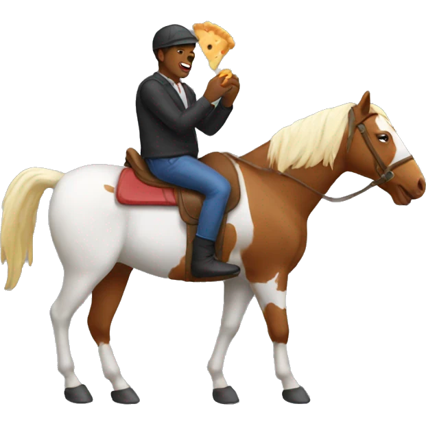 Man eating chicken on the horse emoji
