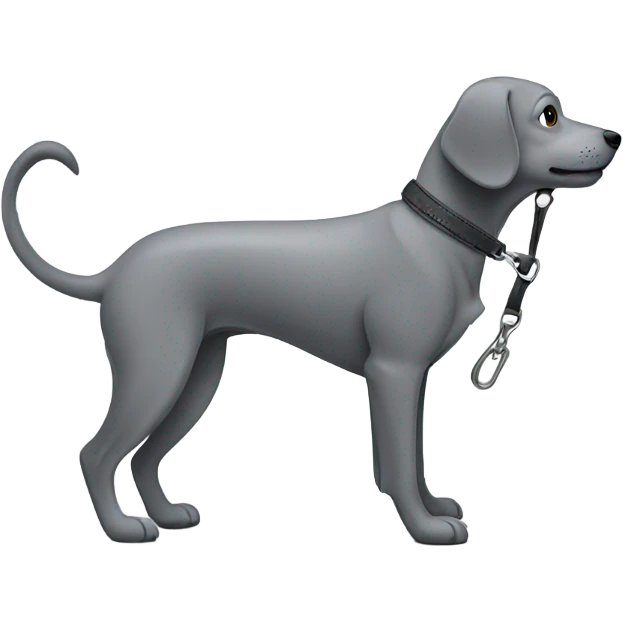 Gray Dog walks on a leash emoji