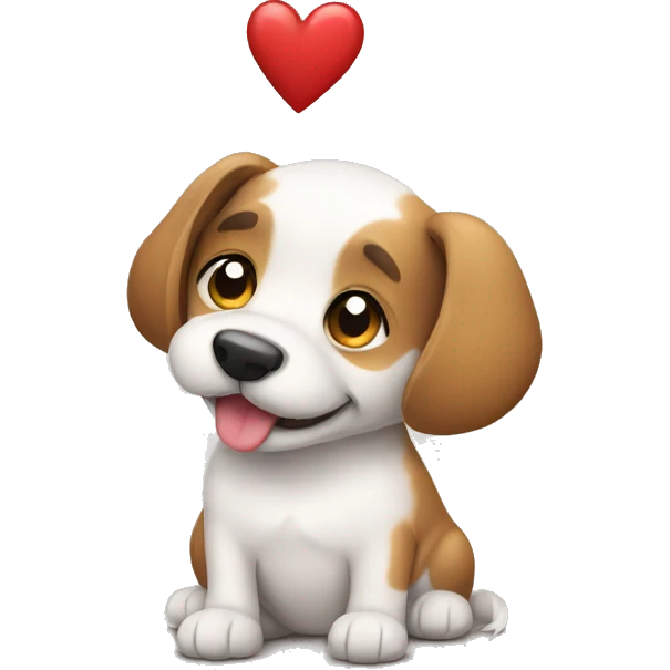 dog with heart emoji