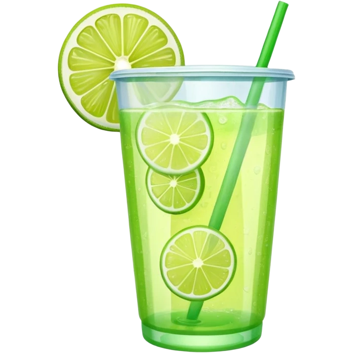 green lemonade in a plastic cup emoji