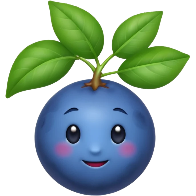 Un emoji fruit myrtille avec des feuilles emoji