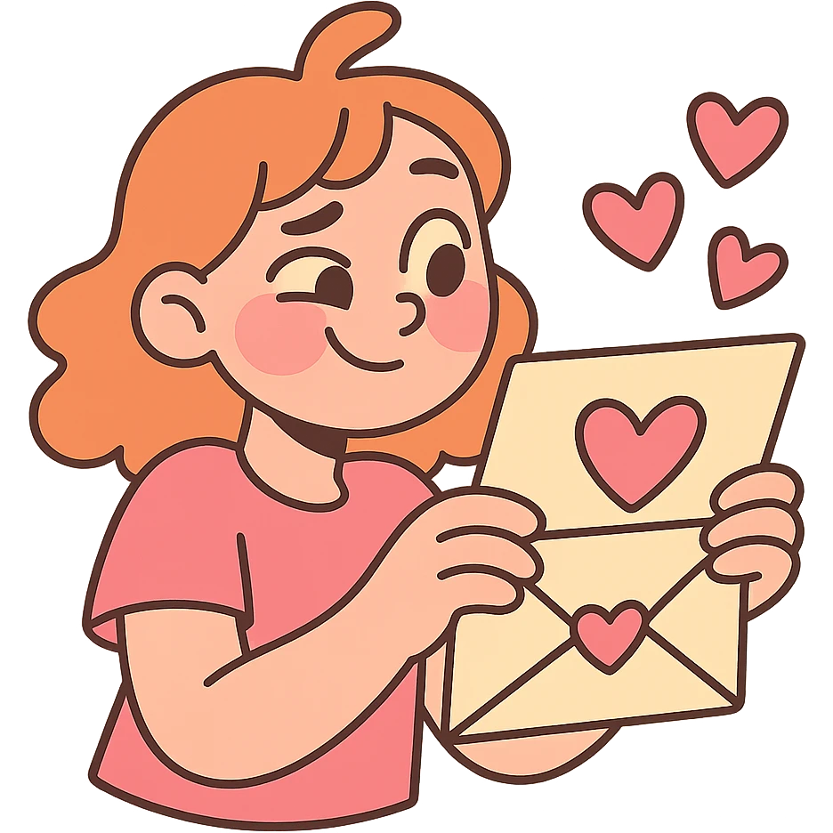 love letter with hearts emoji