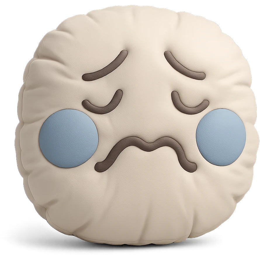 plush face with blue cheeks and shivering expression, cold feeling emoji