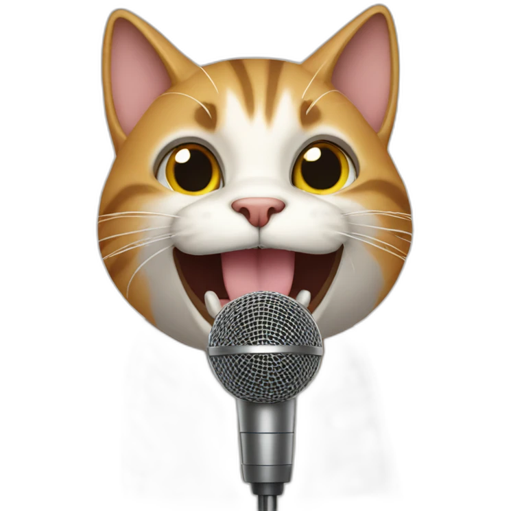 cat singing into mic emoji
