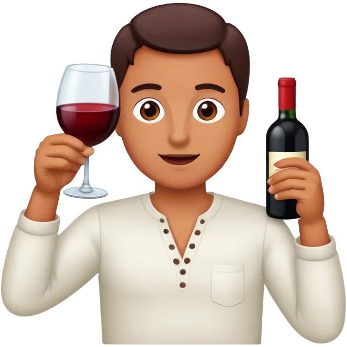 Gypsy Punk drinking red wine from bottle emoji