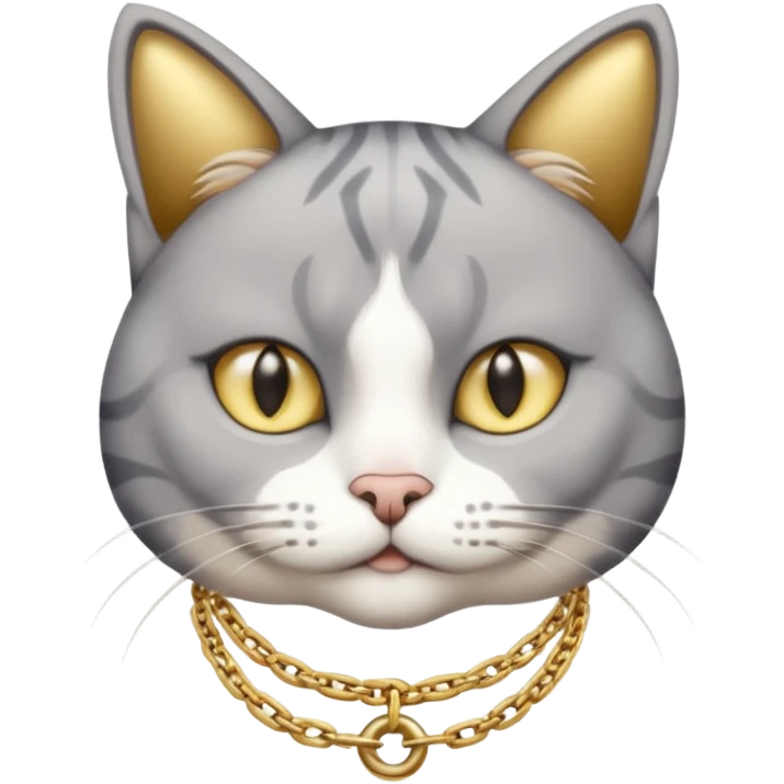 Rengi gri beyaz olaolan rapci kedi emoji