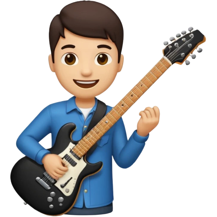 🙂 bu emojinin elinde eloktronik gitar olsun elektronik gitar siyah olsun emoji