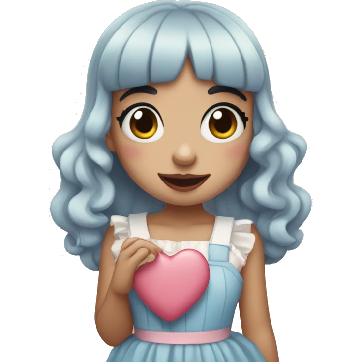 Melanie martinez holding a heart emoji