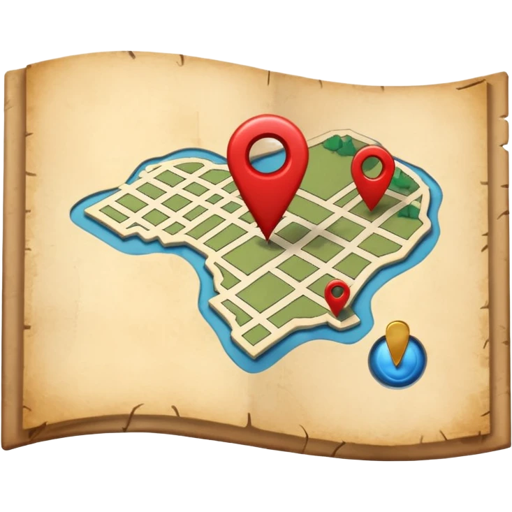a map with a pin emoji